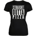 thumbnail image 1 of Straight Outta Pizza Funny Black Juniors Soft T-Shirt - Medium, 1 of 1