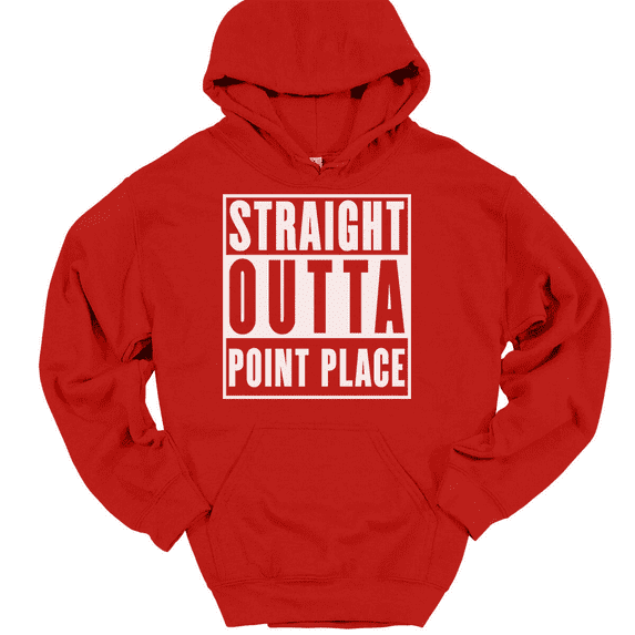 Straight Outta Point Place Hooded Sweatshirt Hoodie Funny TV Show Humor - Red, S