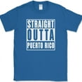 thumbnail image 1 of Straight Outta Puerto Rico T-Shirt Funny PR Country Humor Vacation Text Tee - Royal Blue, M, 1 of 1