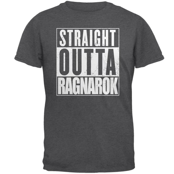 Straight Outta Ragnarok Viking Mens T Shirt Dark Heather 4X-LG