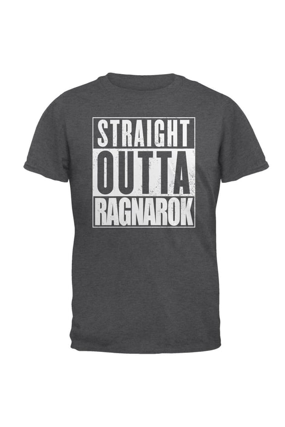 Straight Outta Ragnarok Viking Mens T Shirt Dark Heather 5X-LG