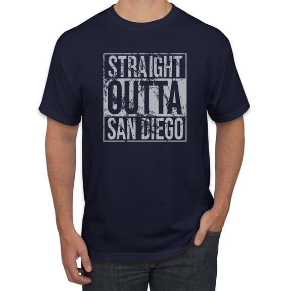 Straight Outta San Diego SD Fan | Fantasy Baseball Fans | Mens Sports Graphic T-Shirt, Navy, Small