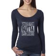 thumbnail image 1 of Straight Outta San Diego SD Fan | Fantasy Baseball Fans | Womens Sports Scoop Long Sleeve Top, Vintage Navy, Small, 1 of 4