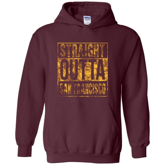 Straight Outta San Francisco - California Football Hometown Pride Hoodie - X-Large - Maroon
