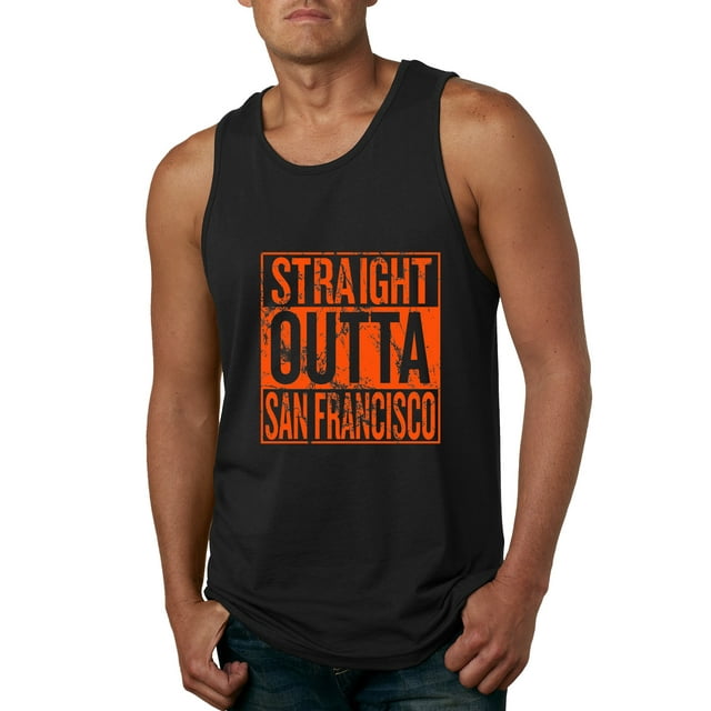 Straight Outta San Francisco SF Fan | Fantasy Baseball Fans | Mens Sports Graphic Tank Top, Black, Small