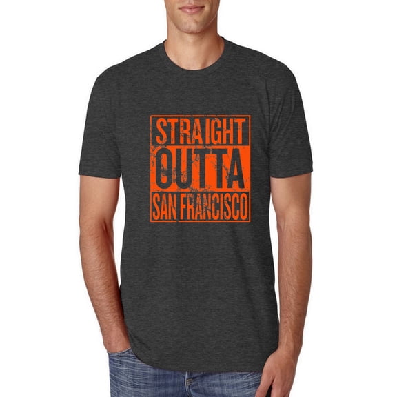 Straight Outta San Francisco SF Fan | Fantasy Baseball Fans | Mens Sports Premium Tri Blend T-Shirt, Vintage Black, Medium