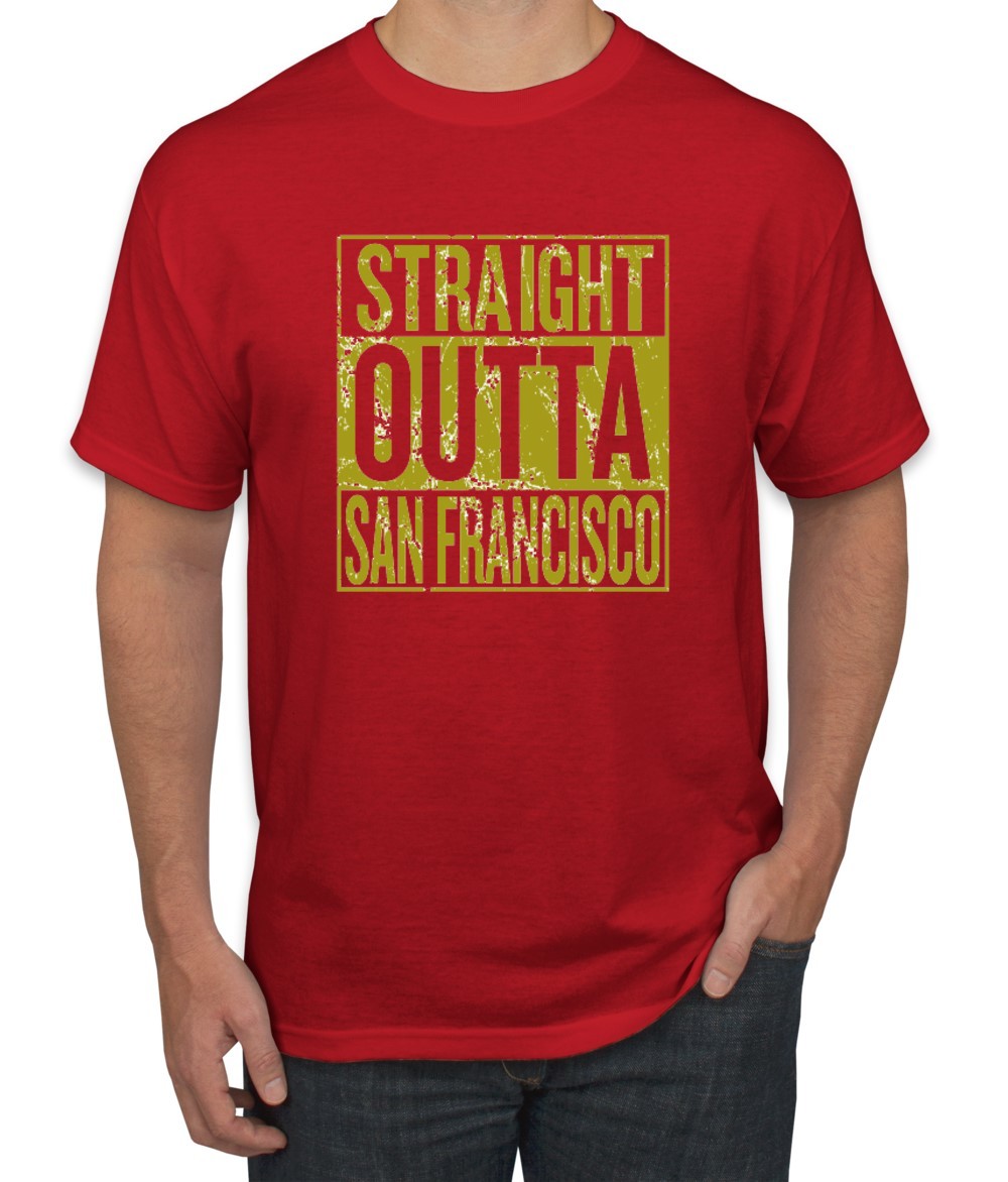 Straight Outta San Francisco SF Fan | Fantasy Football | Mens Sports Graphic T-Shirt, Red, 5XL - image 1 of 4