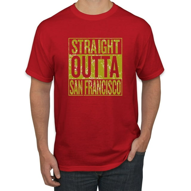 Straight Outta San Francisco SF Fan | Fantasy Football | Mens Sports Graphic T-Shirt, Red, 5XL