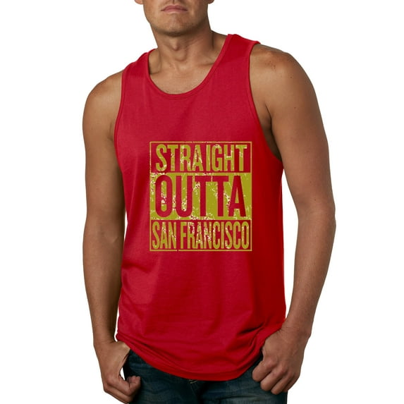 Straight Outta San Francisco SF Fan | Fantasy Football | Mens Sports Graphic Tank Top, Red, Medium