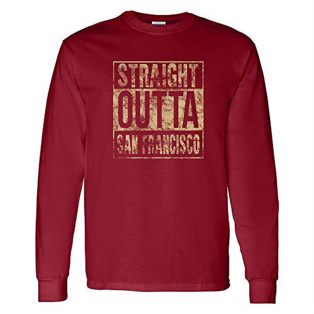 Straight Outta San Francisco - San Francisco Football Long Sleeve T Shirt - 2X-Large - Cardinal - image 1 of 6