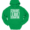 thumbnail image 1 of Straight Outta Scranton Hooded Sweatshirt Hoodie Funny The Office Humor - Green, 4XL, 1 of 1