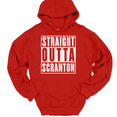 thumbnail image 1 of Straight Outta Scranton Hooded Sweatshirt Hoodie Funny The Office Humor - Red, XL, 1 of 1