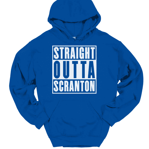 Straight Outta Scranton Hooded Sweatshirt Hoodie Funny The Office Humor - Royal Blue, S