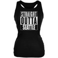 thumbnail image 1 of Straight Outta Seattle Black Juniors Soft Tank Top - Large, 1 of 1