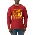 thumbnail image 1 of Straight Outta St. Louis STL Fan | Fantasy Baseball Fans | Mens Sports Long Sleeve T-Shirt, Red, 2XL, 1 of 4