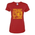 thumbnail image 1 of Straight Outta St. Louis STL Fan | Fantasy Baseball Fans | Womens Sports Graphic T-Shirt, Red, Medium, 1 of 4