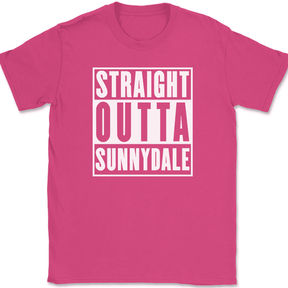 Straight Outta Sunnydale T-Shirt Tee Funny TV Show Humor - Pink, L