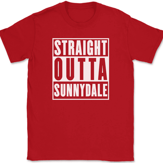 Straight Outta Sunnydale T-Shirt Tee Funny TV Show Humor - Red, 2XL