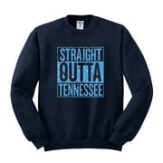 Straight Outta Tennessee Ten Fan | Fantasy Football | Mens Sports Crewneck Graphic Sweatshirt, Navy, 2XL