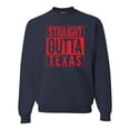 thumbnail image 1 of Straight Outta Texas TEX Fan | Fantasy Baseball Fans | Mens Sports Crewneck Graphic Sweatshirt, Navy, Large, 1 of 4