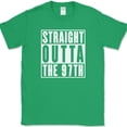 thumbnail image 1 of Straight Outta The 97th Wing AF T-Shirt Funny Air Flying Pilot Force Gift Tee - Green, 2XL, 1 of 1