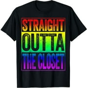 Straight Outta The Closet T-Shirt LGBT Pride Gift Shirt T-Shirt