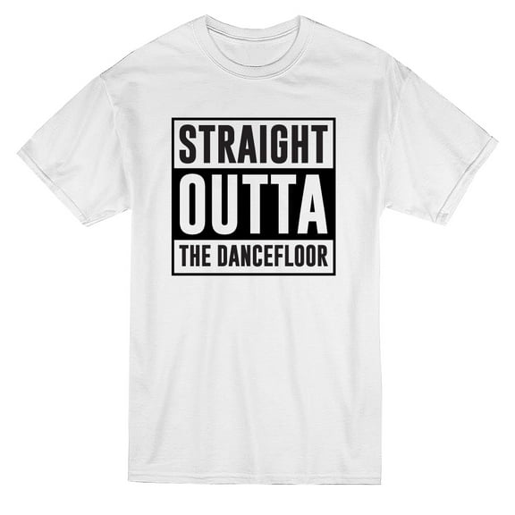 Straight Outta The Dancefloor Graphic Men White T-Shirt, Male XX-Large