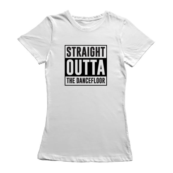 Straight Outta The Dancefloor Graphic Women White T-Shirt, Female XX-Large