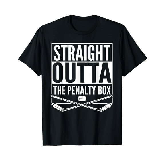Straight Outta The Penalty Box Hockey Player Gift Hockey T-Shirt Black