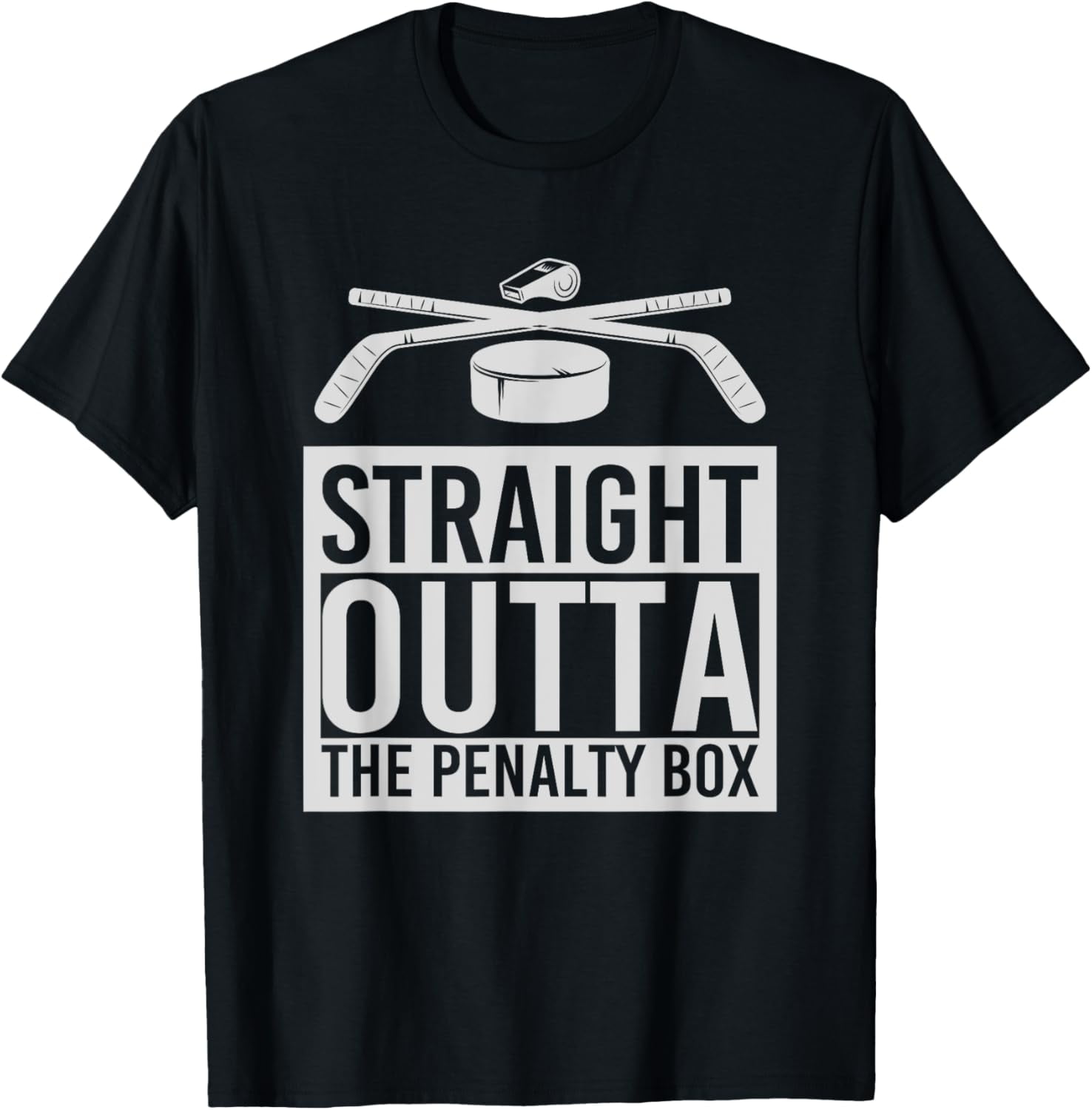 Straight Outta The Penalty Box Hockey Player Gift Ice Hockey T-Shirt ...