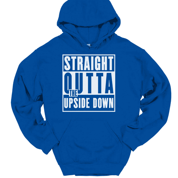Straight Outta The Upside Down Hooded Sweatshirt Hoodie Funny TV Show Humor - Royal Blue, 3XL
