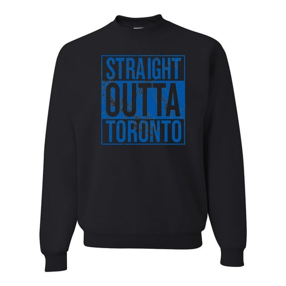 Straight Outta Toronto Fan | Fantasy Baseball Fans | Mens Sports Crewneck Graphic Sweatshirt, Black, X-Large