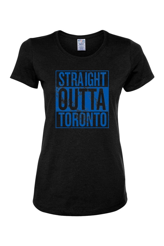 Straight Outta Toronto Fan | Fantasy Baseball Fans | Womens Sports Graphic T-Shirt, Black, Small