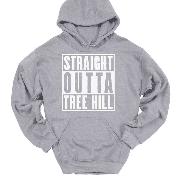 Straight Outta Tree HIll Hooded Sweatshirt Hoodie Funny TV Show Humor - Heather Grey, L