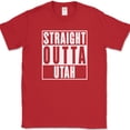 thumbnail image 1 of Straight Outta Utah T-Shirt Funny Humor State Pride Home US Novelty Tee - Red, 4XL, 1 of 1
