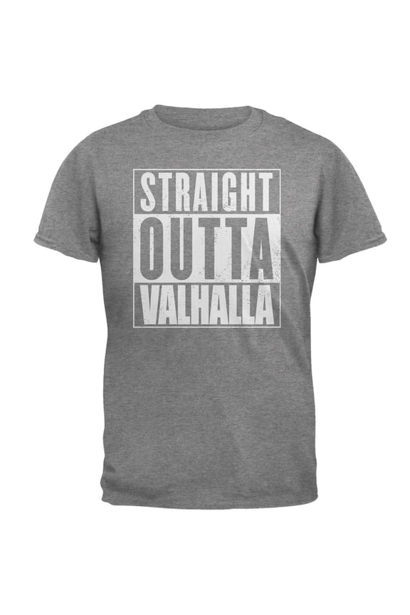 Straight Outta Valhalla VIking Valkyrie Mens T Shirt Graphite X-LG