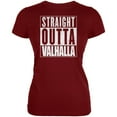 thumbnail image 1 of Straight Outta Valhalla Viking Valkyrie Juniors Soft T Shirt Garnet Red SM, 1 of 1