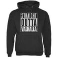 thumbnail image 1 of Straight Outta Valhalla Viking Valkyrie Mens Hoodie Charcoal Heather MD, 1 of 1