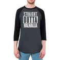 thumbnail image 1 of Straight Outta Valhalla Viking Valkyrie Mens Raglan T Shirt Heather Black-Black 2XL, 1 of 1