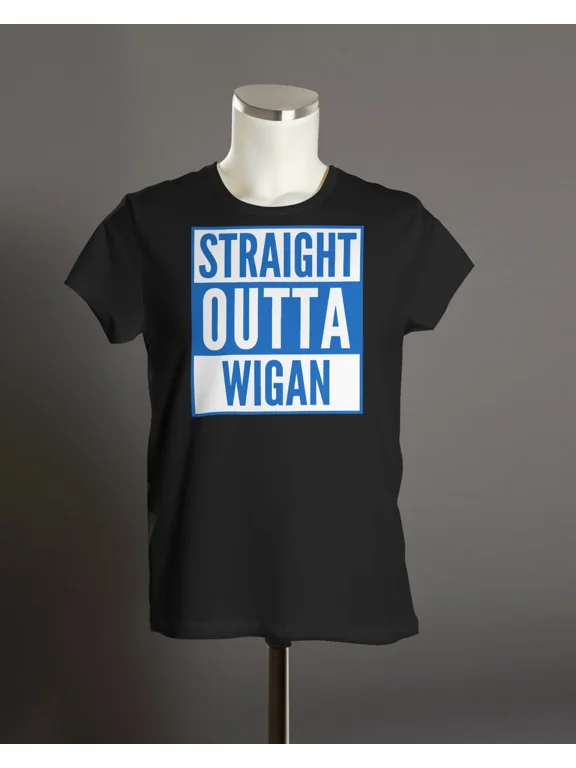 Straight Outta WIGAN T-Shirt | Tics Brick DW JJB Ath Manchester