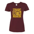 thumbnail image 1 of Straight Outta Washington was Fan | Fantasy Football | Womens Sports Graphic T-Shirt, Maroon, Small, 1 of 4