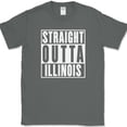 thumbnail image 1 of Straight Outta illinois T-Shirt Funny State IL Humor Gift Novelty Text Tee - Charcoal, M, 1 of 1