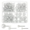 thumbnail image 1 of Straight Pin 200 Pcs Thumbtack Quilting Bulletin Board Jewelry Tacks Craft Making White Office, 1 of 6