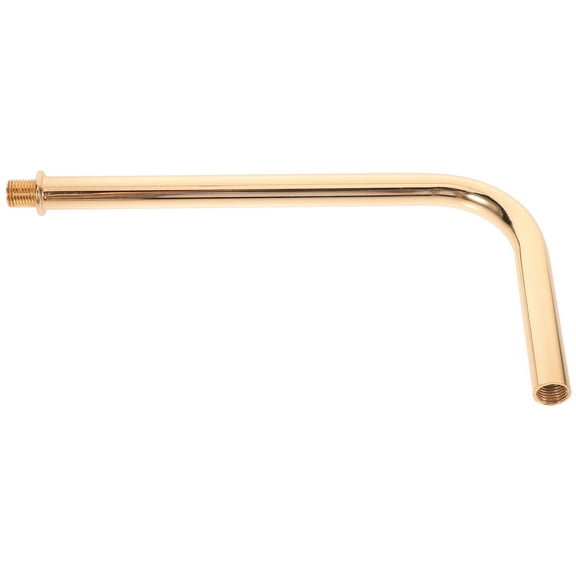 Straight Pipe Lamp Stem Light Fixture Replacement Stem Bent Pipe Arc Downswing Iron Golden 18.00X9.00X1.10CM
