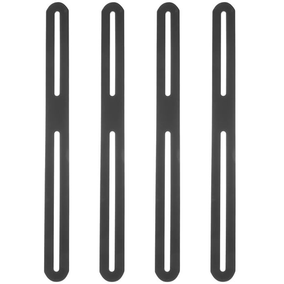 UKCOCO 4Pcs Black Steel Furniture Mending Plates Straight Brackets for Wood Support
