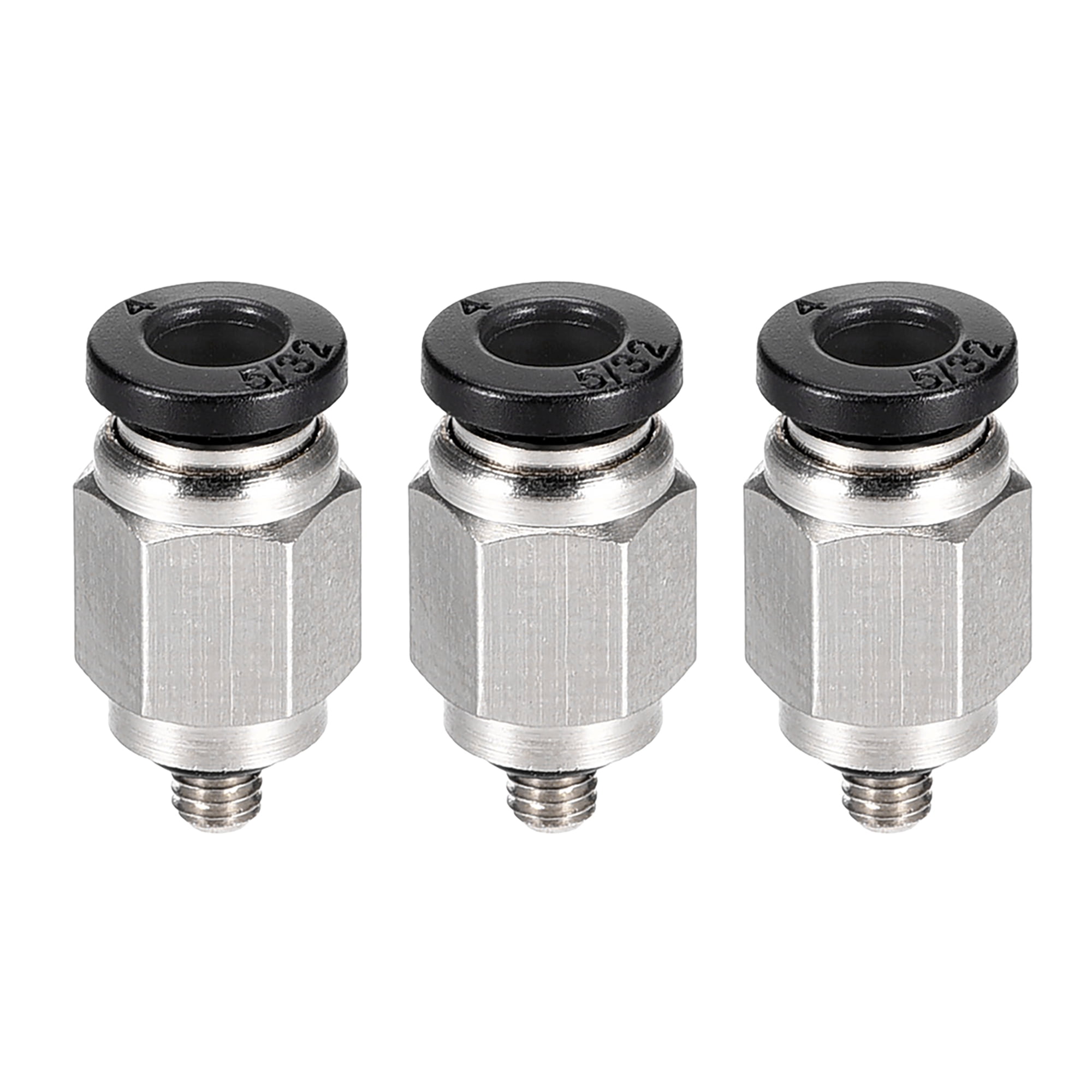 Straight Pneumatic Push to Quick Connect Fittings,M3 Male x 4mm Tube OD ...