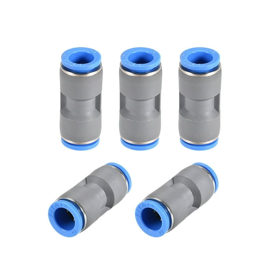 Straight Push Connectors 12mm Quick Release Pneumatic Connector Plastic Union Tube Fitting Grey 5Pcs