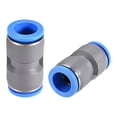 thumbnail image 1 of Straight Push Connectors 16mm Quick Release Pneumatic Connector Plastic Union Tube Fitting Grey 2Pcs, 1 of 3