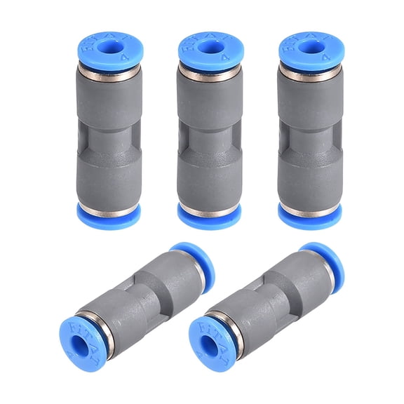 Straight Push Connectors 4mm Quick Release Pneumatic Connector Plastic Union Tube Fitting Grey 5Pcs