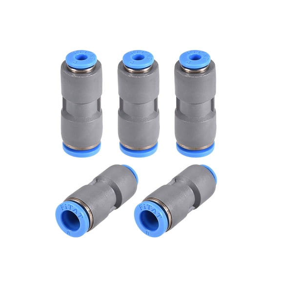 Straight Push Connectors 8mm to 4mm Quick Release Pneumatic Connector Plastic Union Tube Fitting Grey 5Pcs